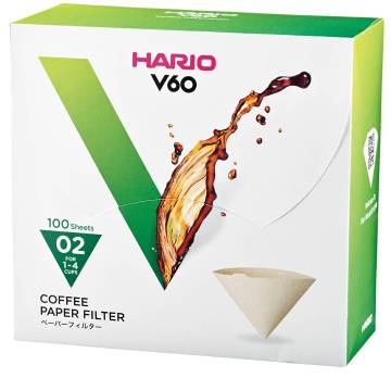 Hario V60 Brown Coffee Filters, pkg 100